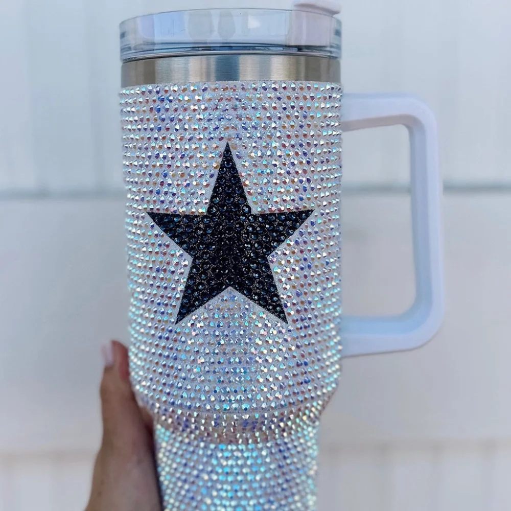 Full Rhinestone Stainless Portable Cup 40oz - Picture 4 of 4